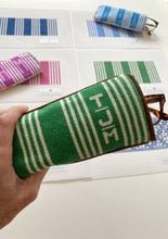Ticking Stripe Eyeglass Case - Delft blueLittle stitches needleworksCanvasThe Red Thread Atelier