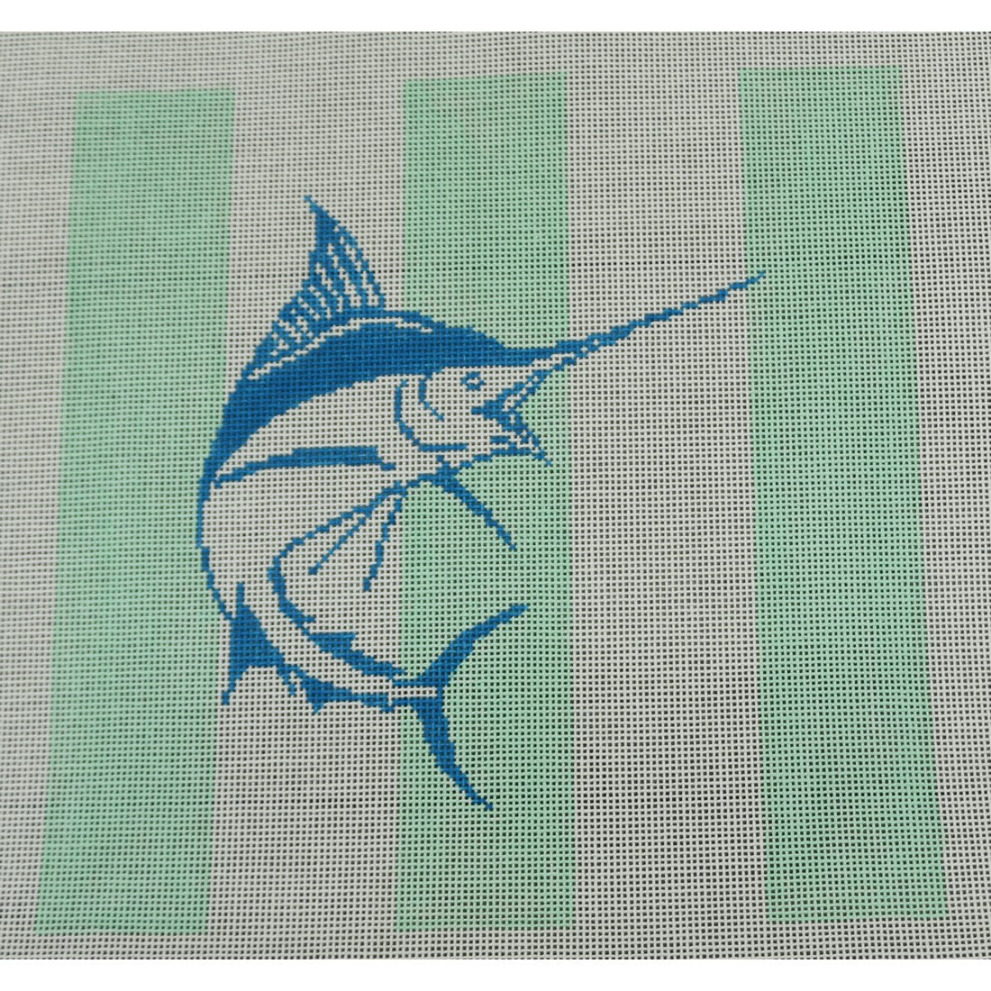 KKP143 (Blue Marlin on Mint Stripes)