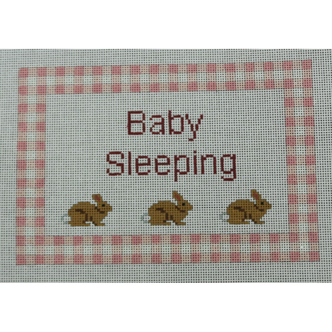 KKP199A (Baby Sleeping Bunnies Pink Gingham  4.75 x 7)