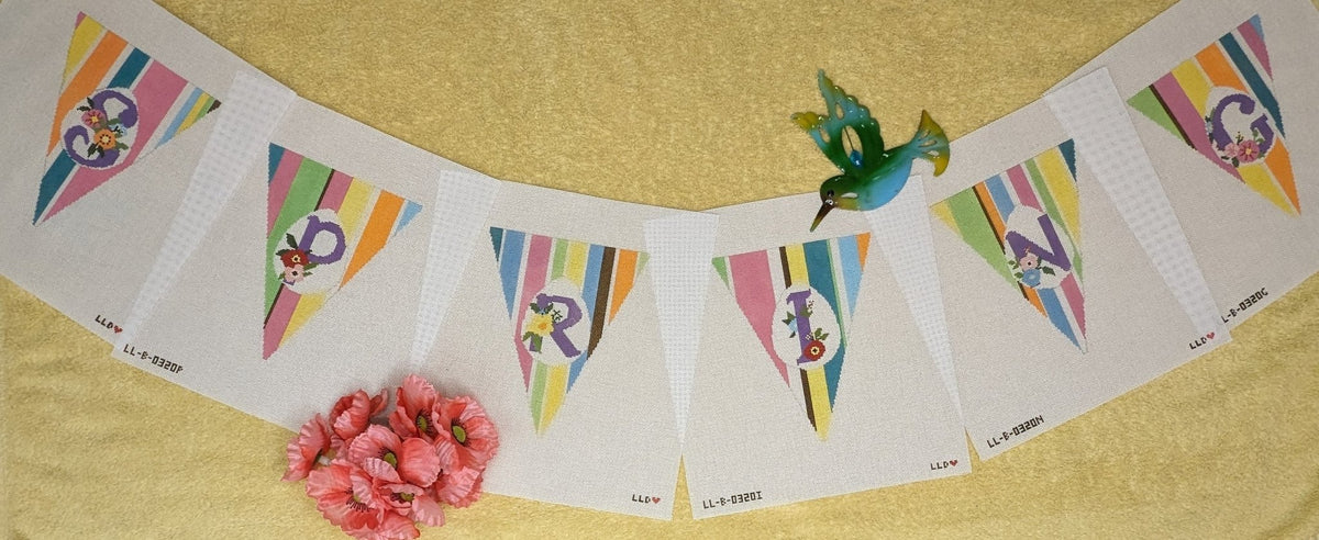 LL-BUN-0320a SPRING Garland - 6 Individual CanvasesLaura Love DesignsCanvasThe Red Thread Atelier