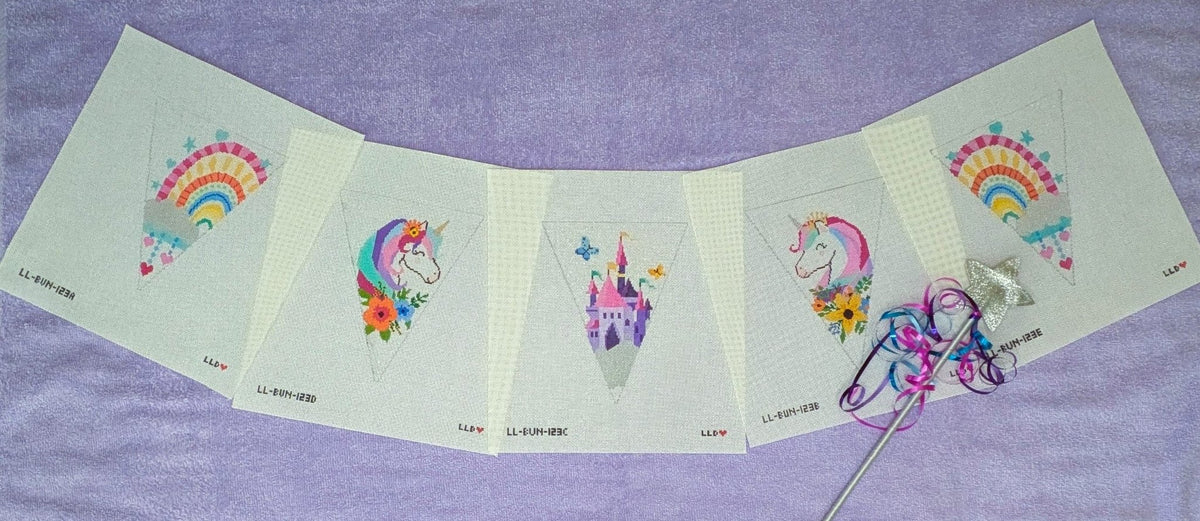 LL-BUN-1234 Unicorn Garland - 6 Individual CanvasesLaura Love DesignsCanvasThe Red Thread Atelier