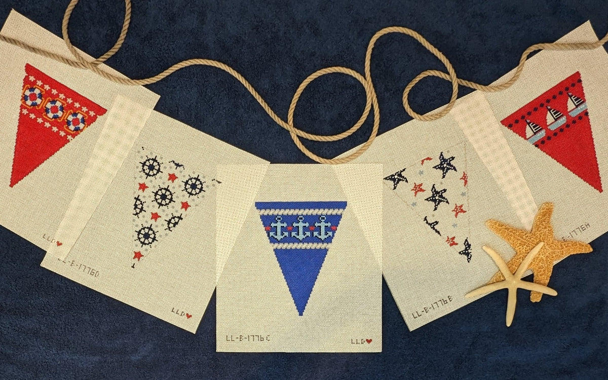 LL-BUN-1776 NAUTICAL Garland - 5 Individual CanvasesLaura Love DesignsCanvasThe Red Thread Atelier