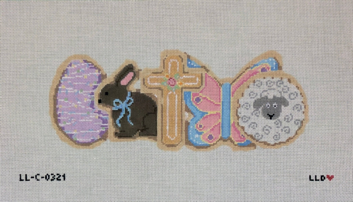 LL-C-0321 Easter Cross Cookies RowLaura Love DesignsCanvasThe Red Thread Atelier