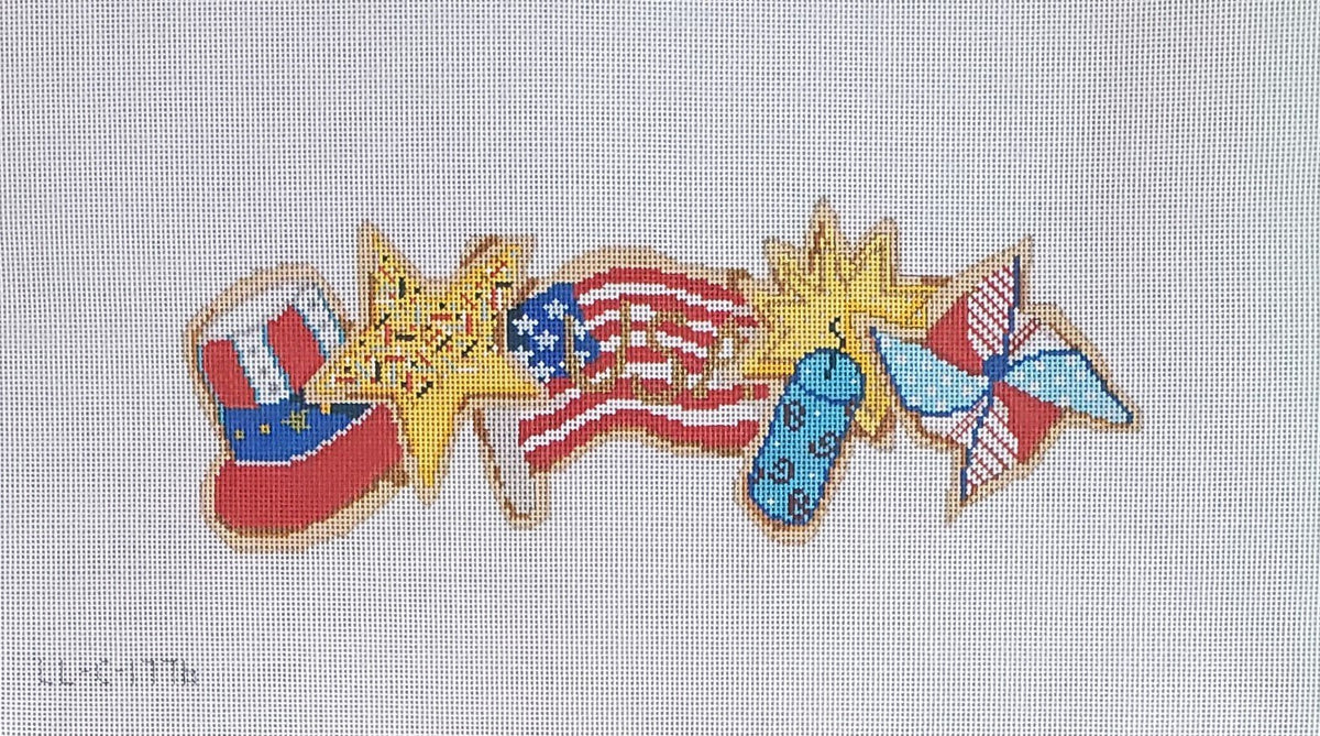 LL-C-1776B 4th of July Cookies Row 13ctLaura Love DesignsCanvasThe Red Thread Atelier