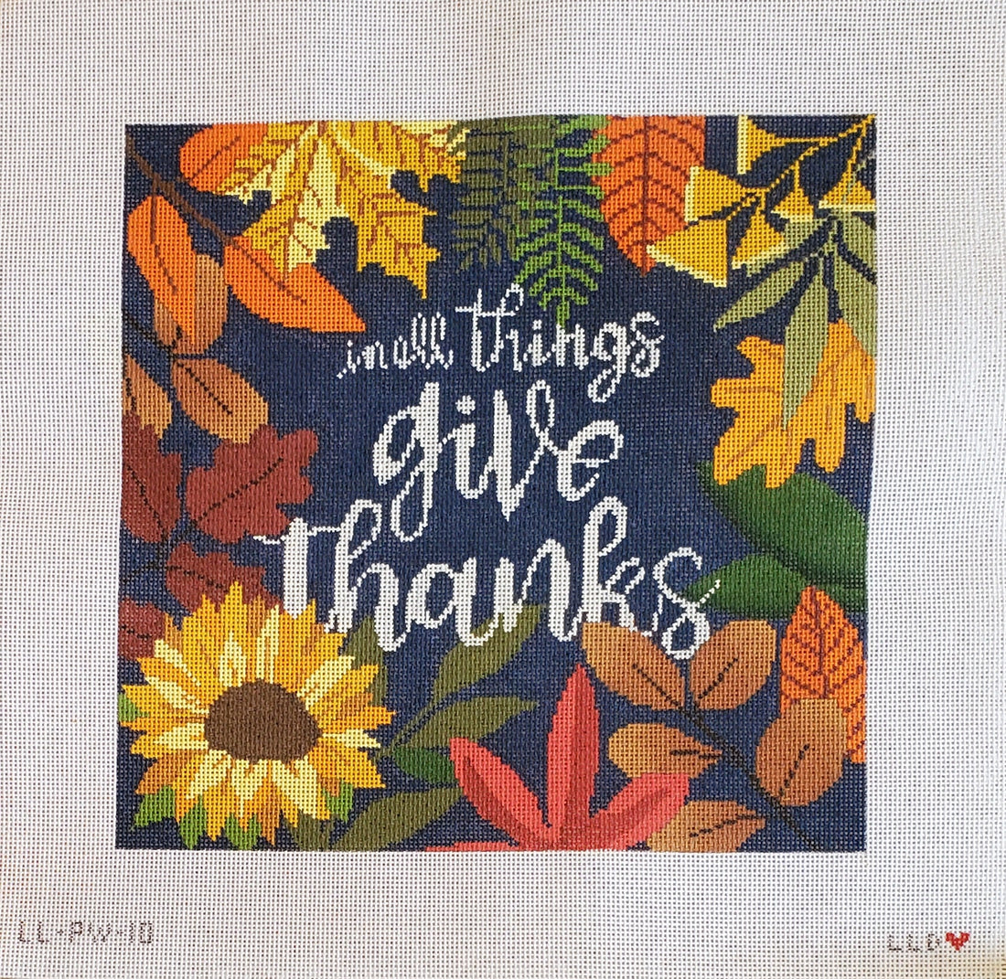 LL-PW-10 Autumn Give Thanks Botanical PillowLaura Love DesignsCanvasThe Red Thread Atelier