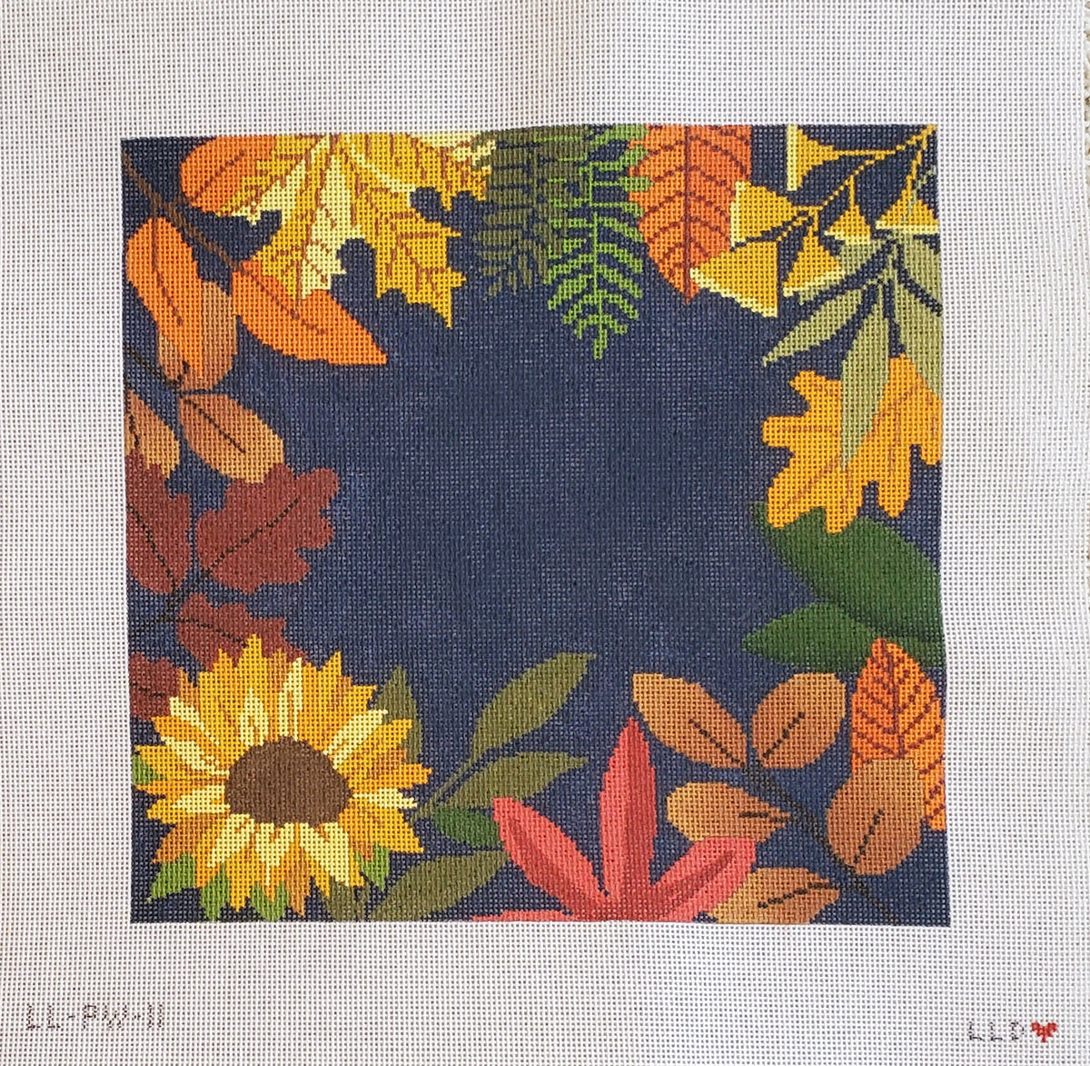 LL-PW-11 Blue Sunflower Botanical Pillow BlankLaura Love DesignsCanvasThe Red Thread Atelier