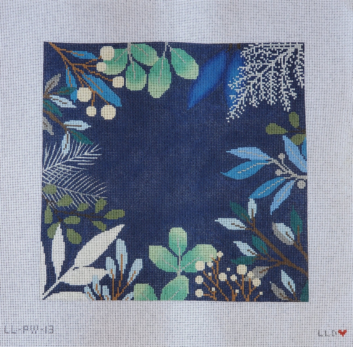 LL-PW-13 Blue Winter Botanical Pillow BlankLaura Love DesignsCanvasThe Red Thread Atelier
