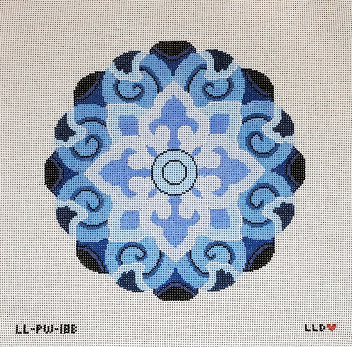 LL-PW-18B Chinese Knot BluesLaura Love DesignsCanvasThe Red Thread Atelier