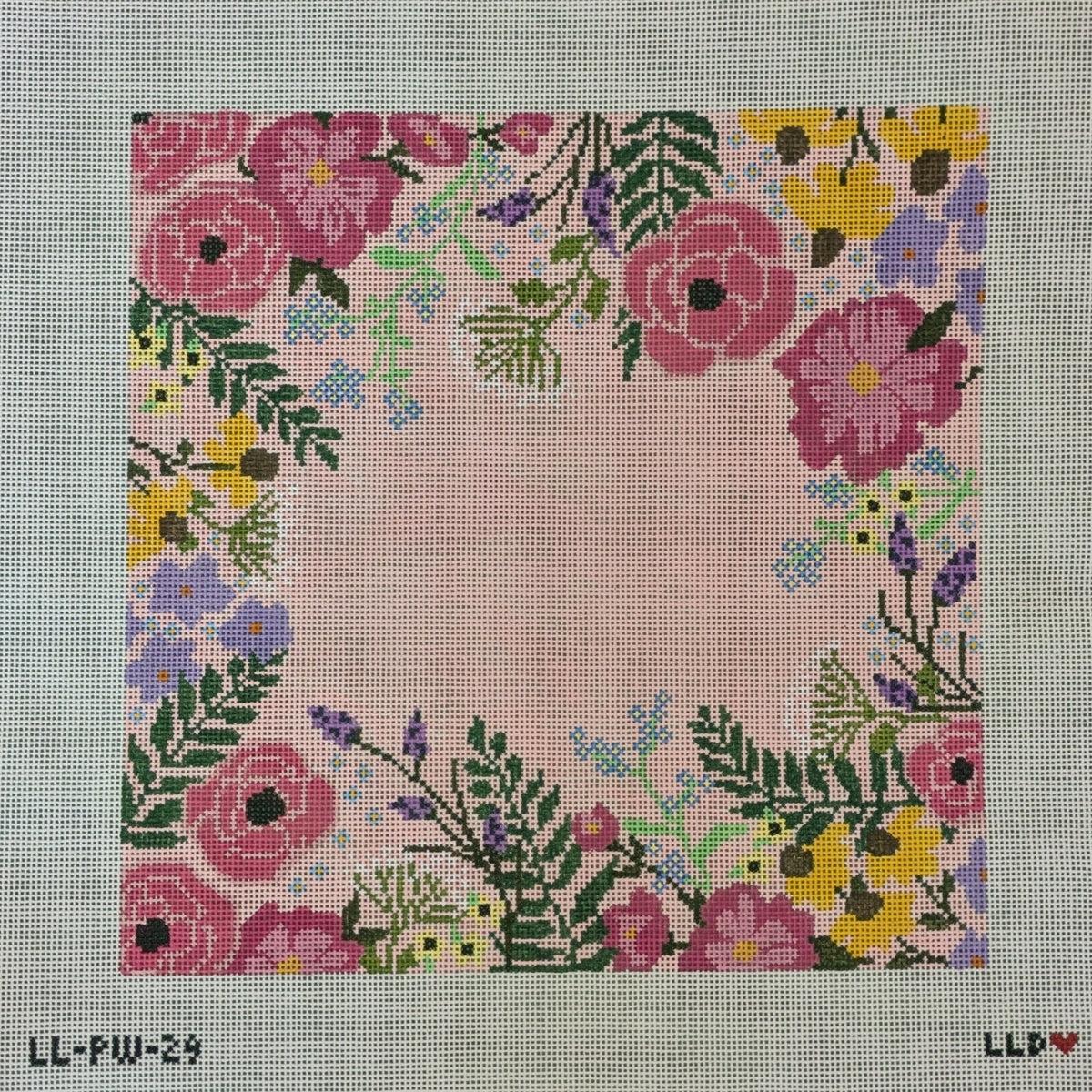 LL-PW-29 Pink Floral Pillow Blank 13Laura Love DesignsCanvasThe Red Thread Atelier