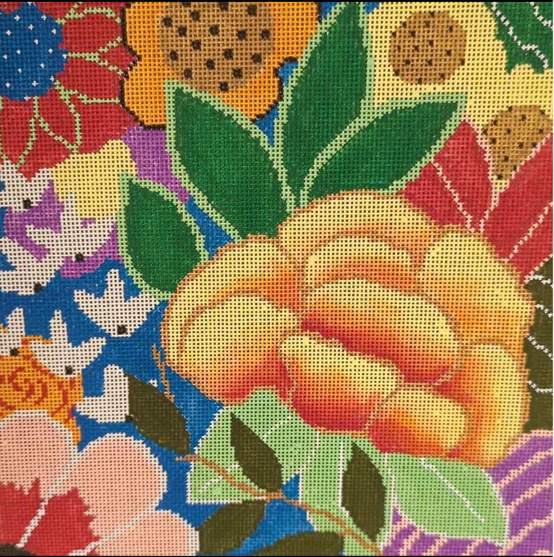 LL-PW-4 Rainbow Floral Square Pillow 13Laura Love DesignsCanvasThe Red Thread Atelier