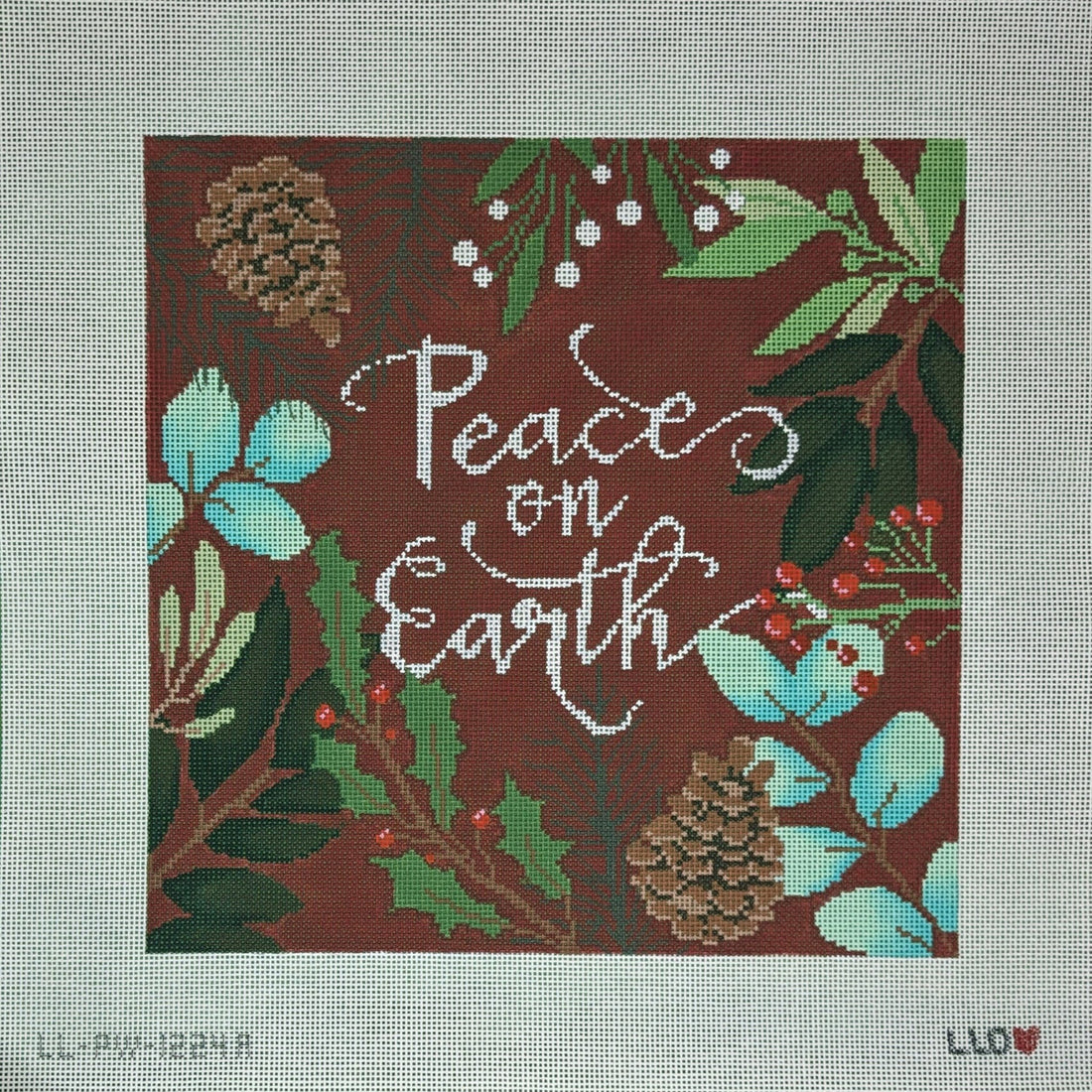 LL-PW-5a Botanical Red Peace on EarthLaura Love DesignsCanvasThe Red Thread Atelier