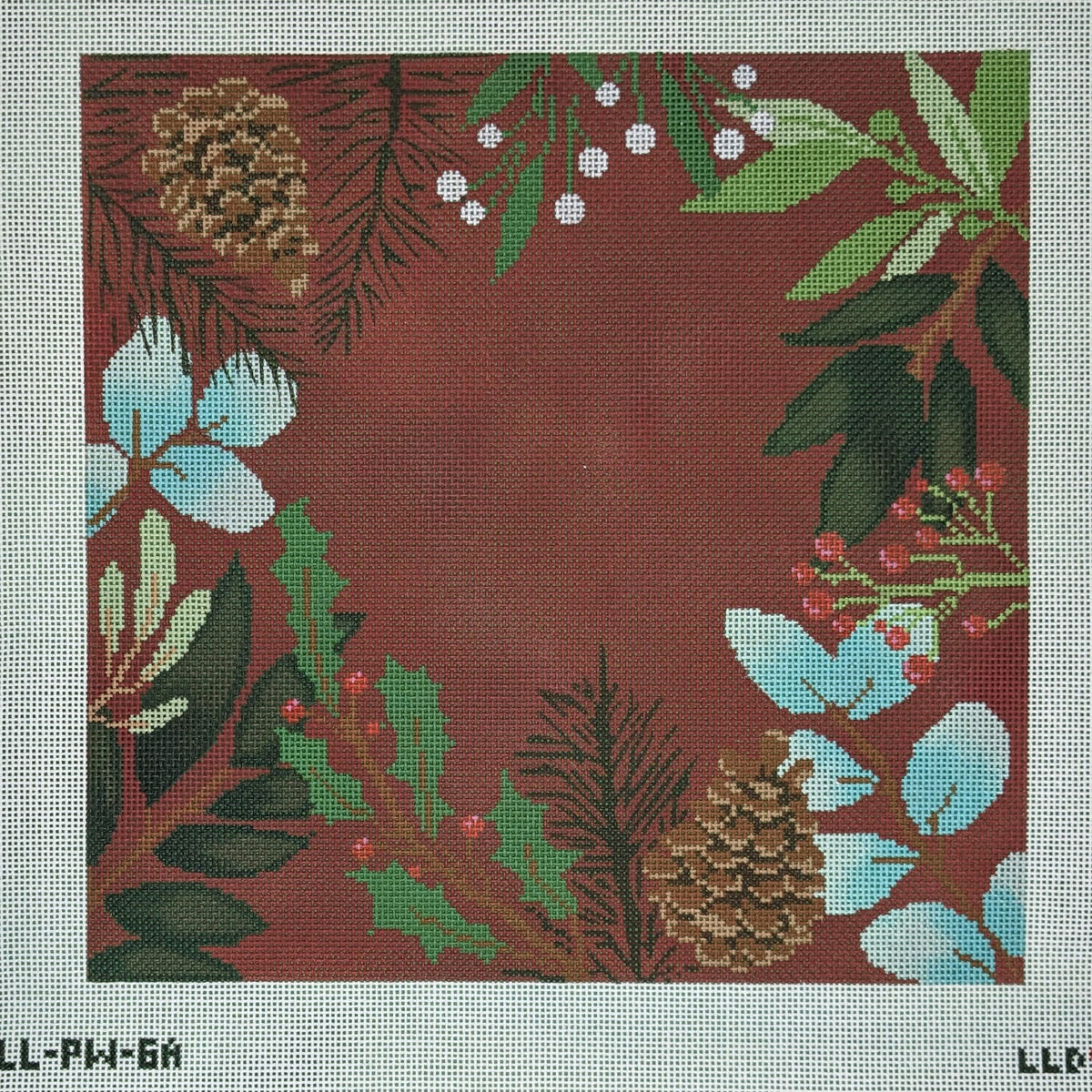 LL-PW-6a Red Botanical Pillow Blank - LargeLaura Love DesignsCanvasThe Red Thread Atelier