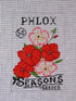 Phlox Seed Packet needlepoint canvas by Laura Love Designs