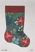 LL-ST-01B Green Stocking with Red FlowersLaura Love DesignsCanvasThe Red Thread Atelier