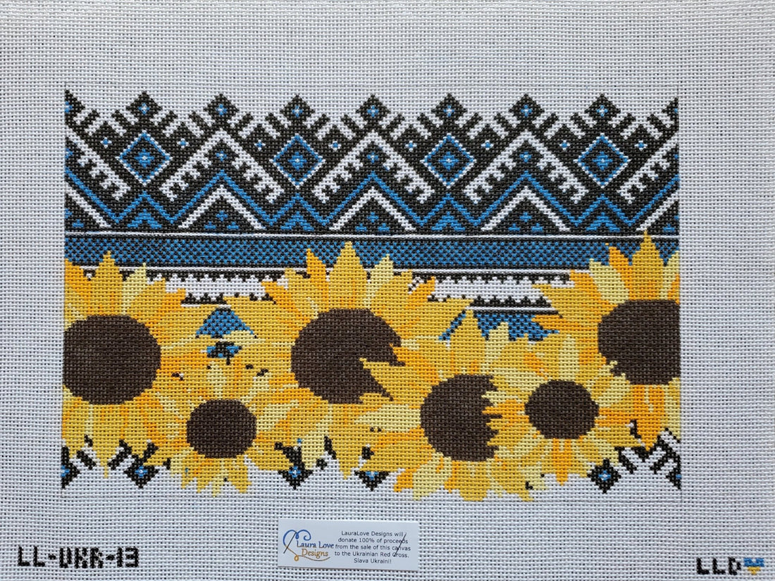 LL-UKR-13 Slava Ukraine SunflowerLaura Love DesignsCanvasThe Red Thread Atelier
