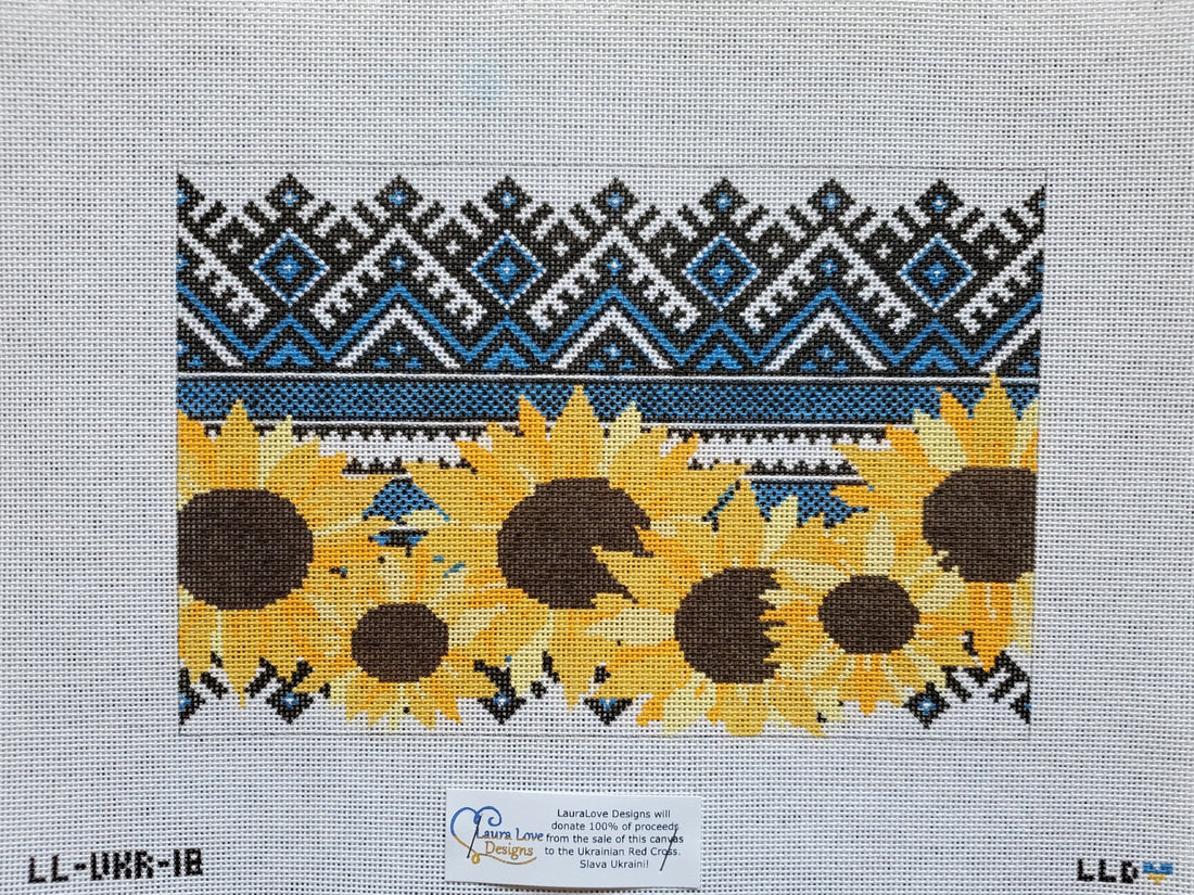 LL-UKR-18 Slava Ukraine SunflowerLaura Love DesignsCanvasThe Red Thread Atelier