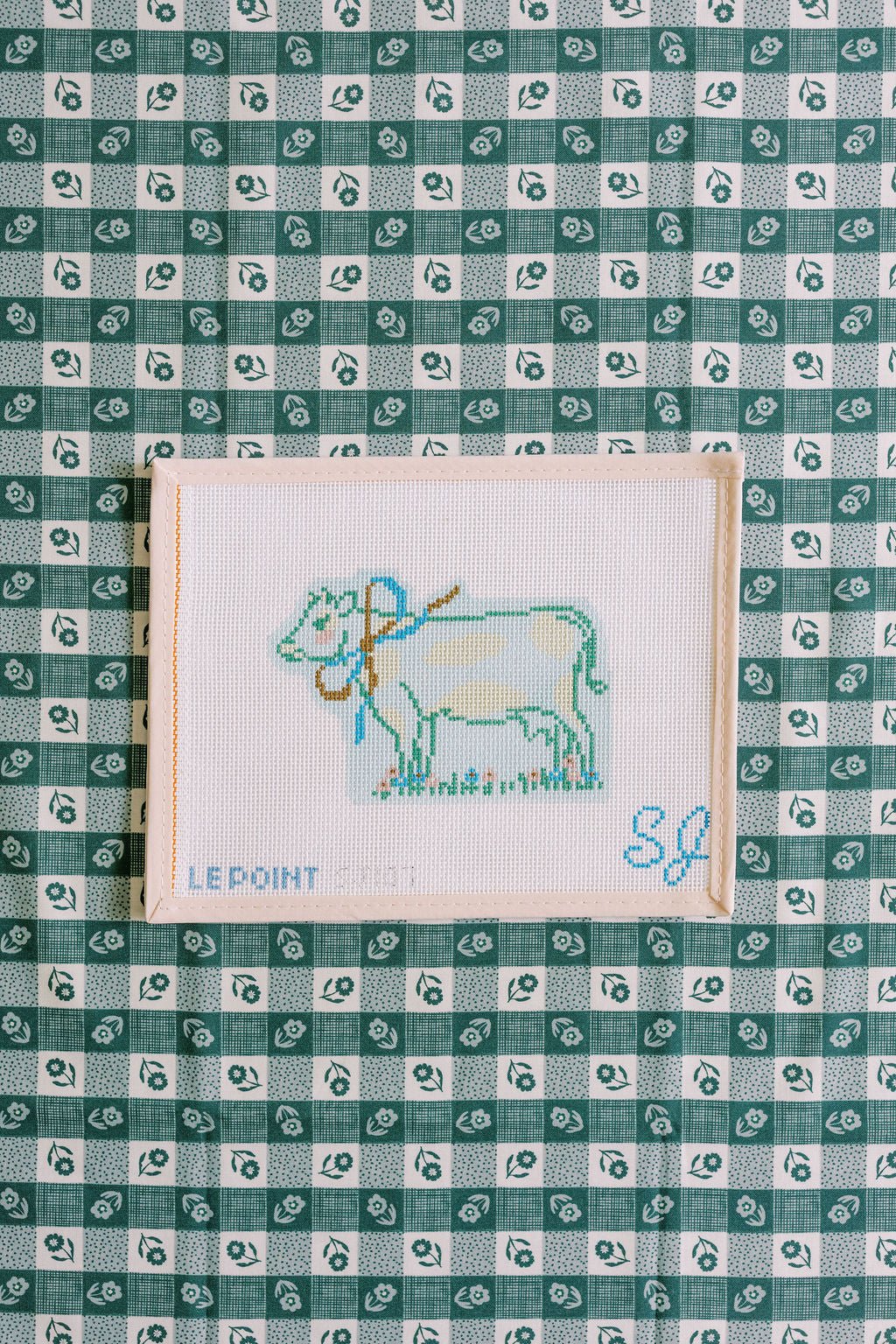 Spring CowLe PointCanvasThe Red Thread Atelier