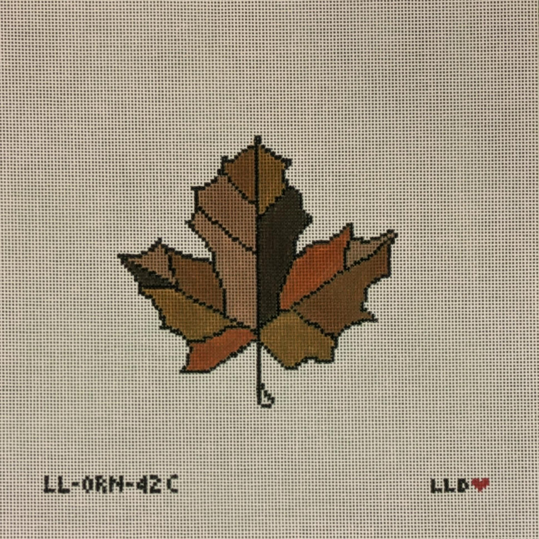 LL-ORN-42C Maple Leaf BrownsLaura Love DesignsCanvasThe Red Thread Atelier