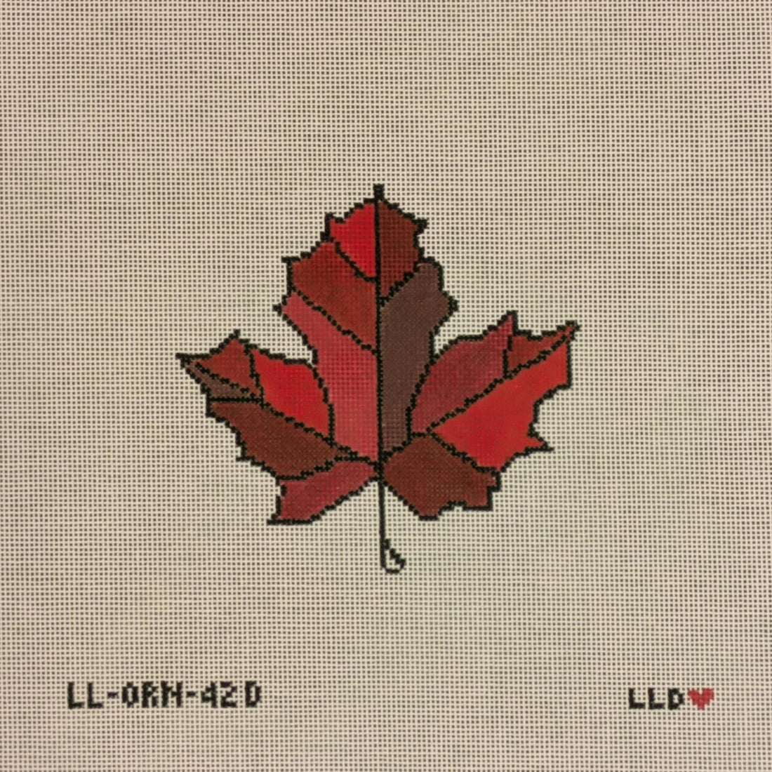 LL-ORN-42D Maple Leaf RedsLaura Love DesignsCanvasThe Red Thread Atelier