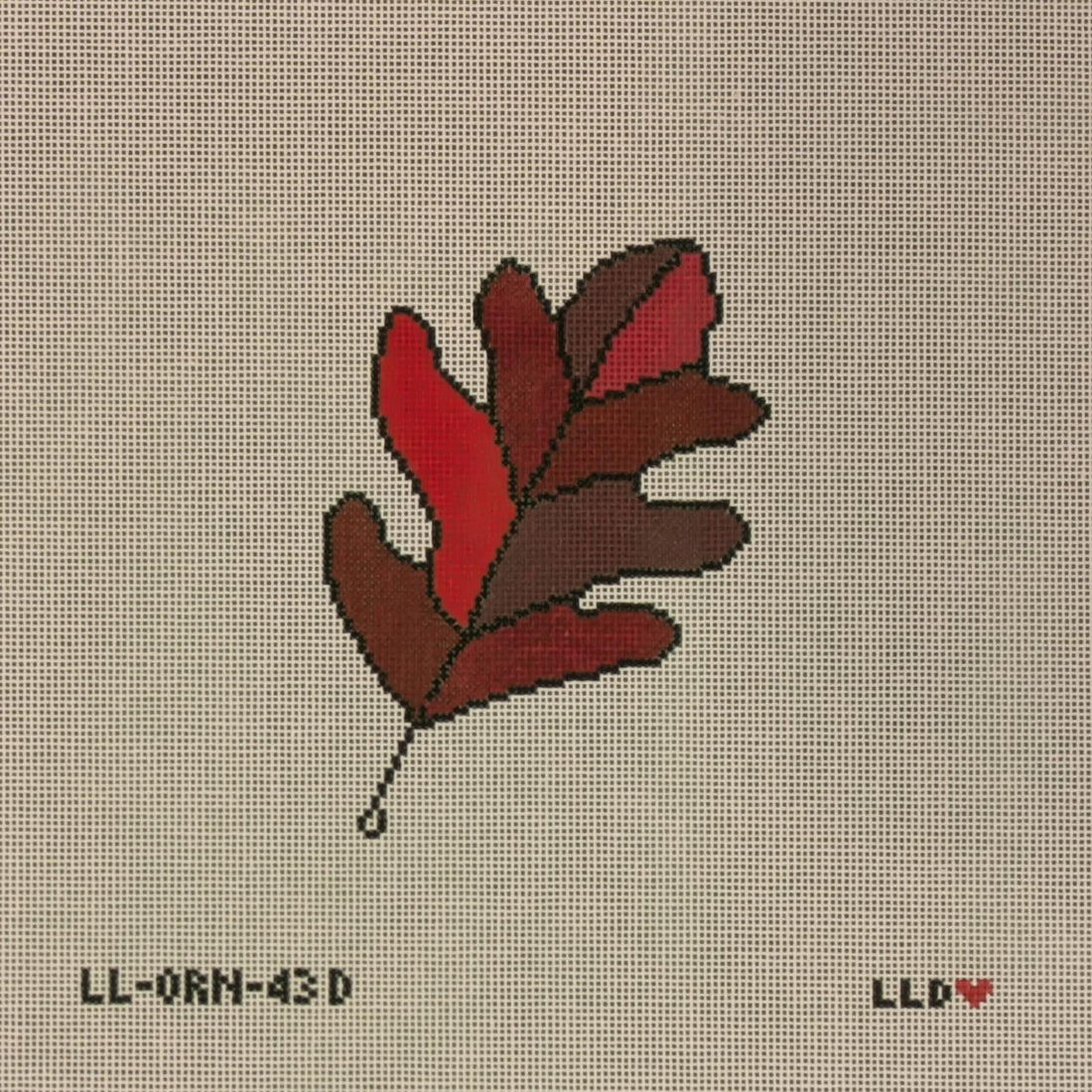 LL-ORN-43D Oak Leaf RedsLaura Love DesignsCanvasThe Red Thread Atelier