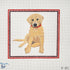 Yellow Lab with red frame needlepoint canvas