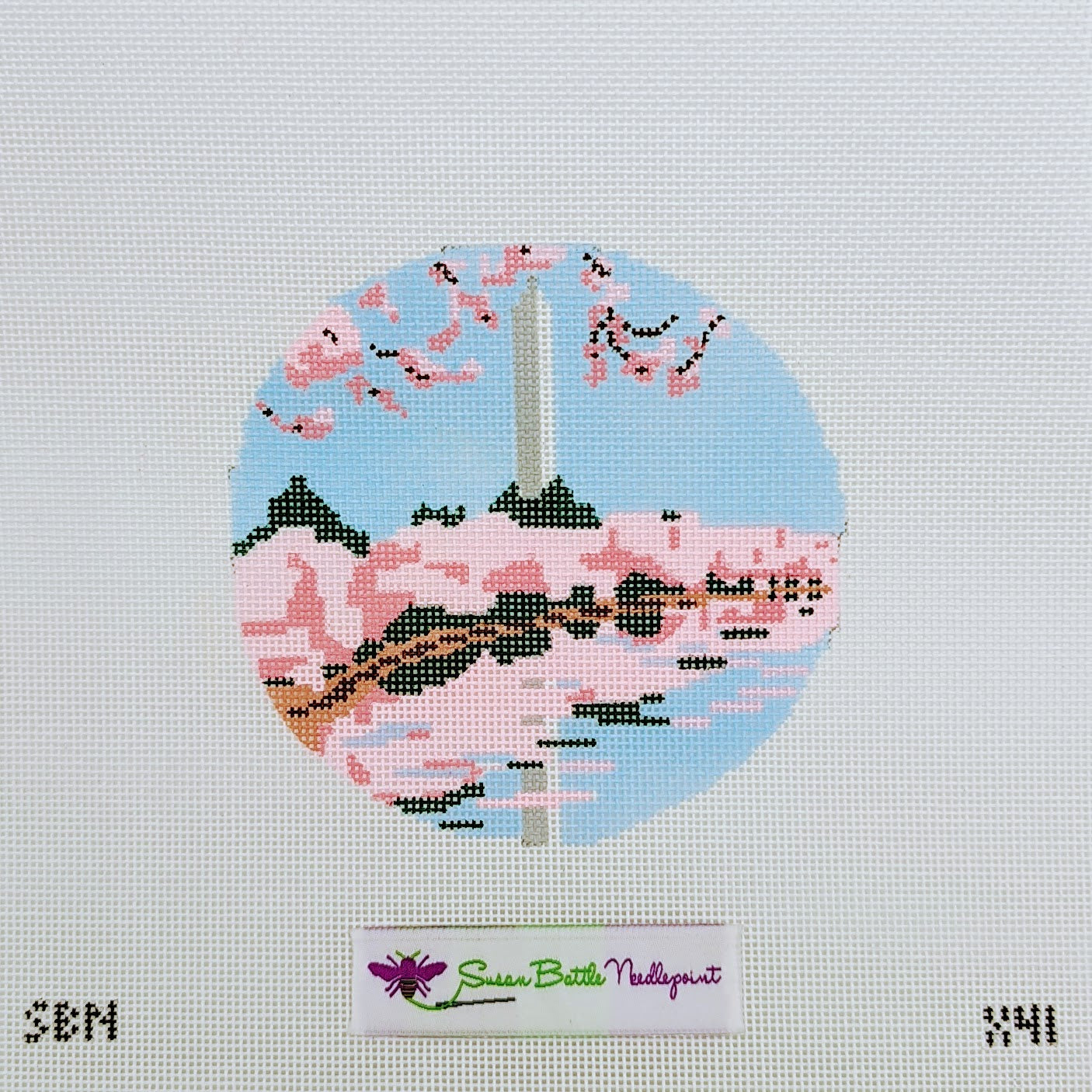 X41 Washington Monument with Cherry Blossoms Ornament