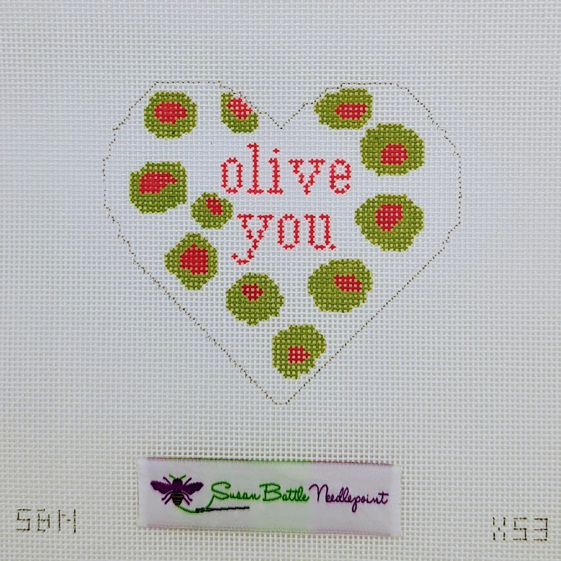X53 Olive You Heart ornament