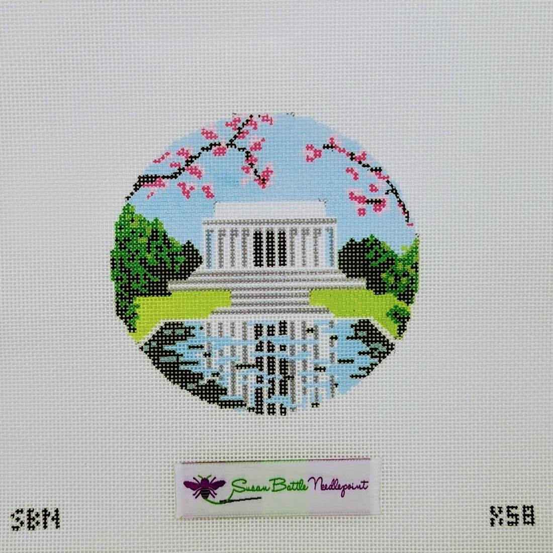 X58 Lincoln Memorial with Cherry Blossoms ornament