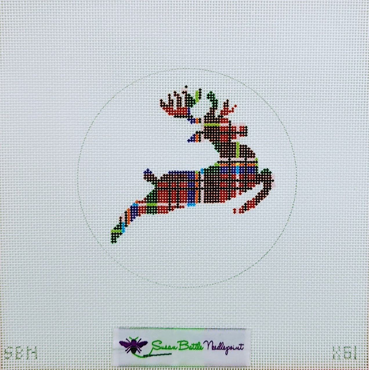 X61 Plaid reindeer ornament