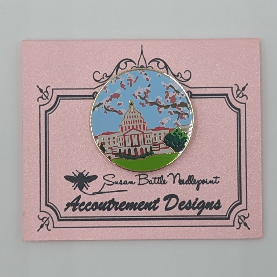 NM01 Capitol w. Cherry Blossoms Needle Minder Magnet