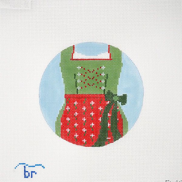 Dirndl red and green needlepoint canvas