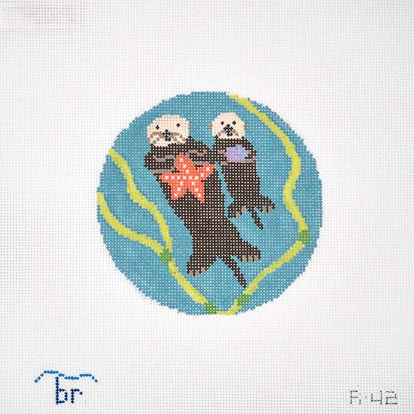 Sea Otters needlepoint canvas