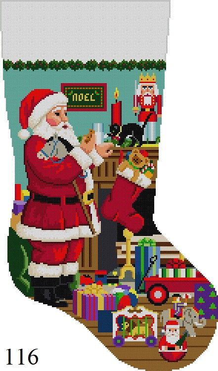 SR0116 Santa's Milk And Cookies, Stocking