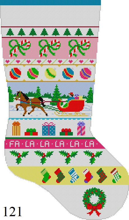 SR0121 Sleigh Ride Stripe, Stocking