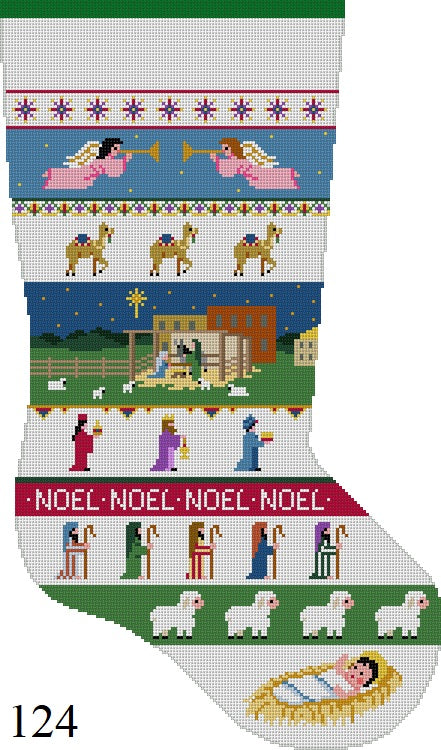 SR0124 Nativity Stripe, Stocking