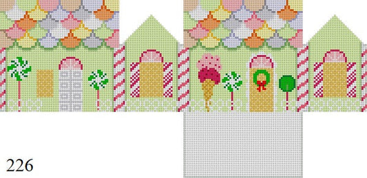 SR0226-18 Pistachio and Neccos, 3D Gingerbread House - 18 mesh