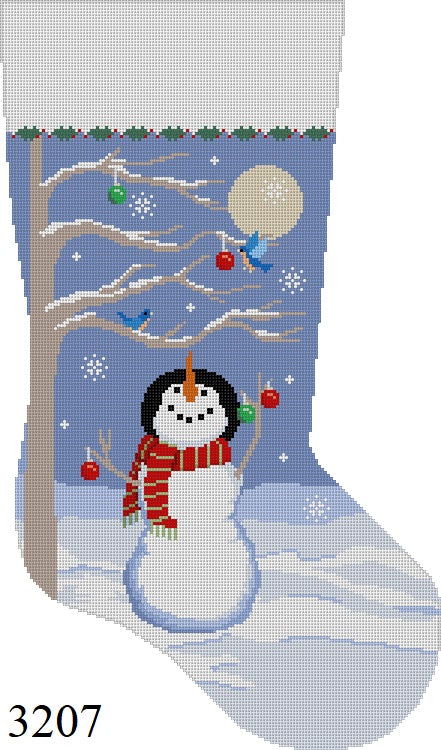 SR3207 Moonlit Snowman Bird Tree, Stocking