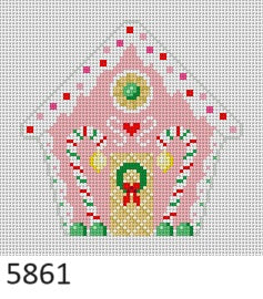 SR5861 Pink Gingerbread House, Ornament