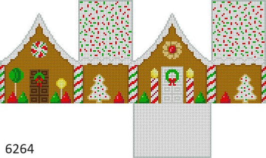 SR6264 Red and Green Sprinkle Roof, 3D Gingerbread House - 18 mesh