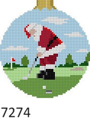 SR7274 Santa Putting, 3.25" Round