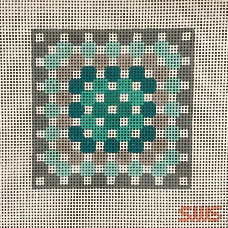 SWS-0017 Blue/Grey Crochet Square