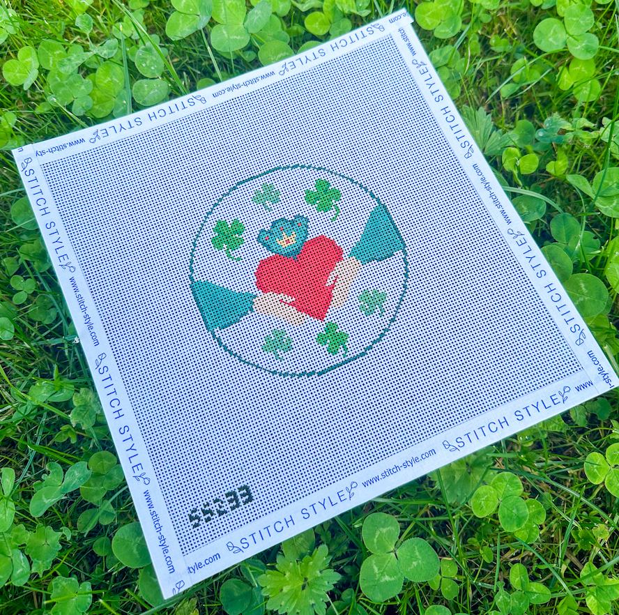 Claddagh and Clover needlepoint canvas by Stitch Style