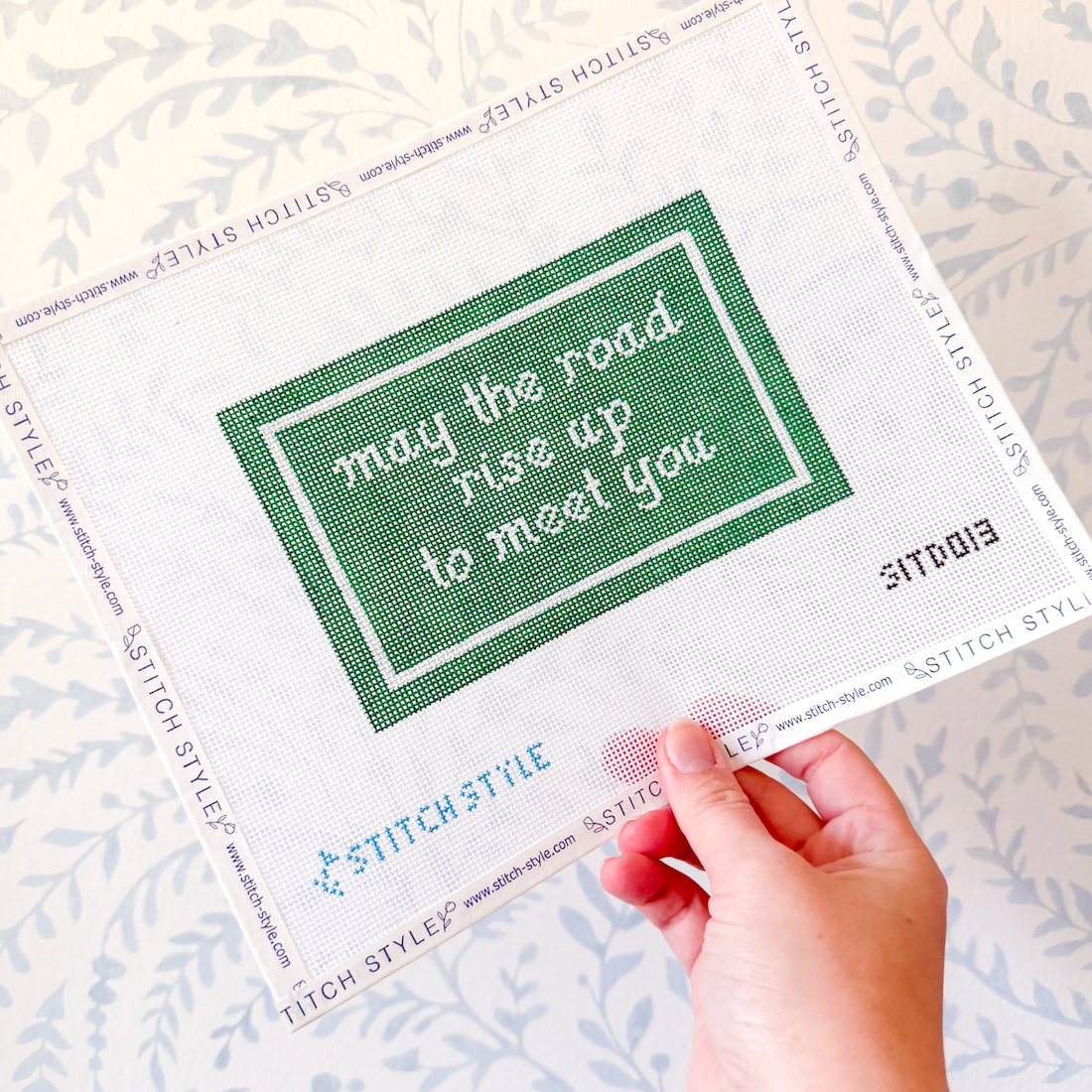 May the Road Rise Up to Meet You needlepoint canvas by Stitches in the District