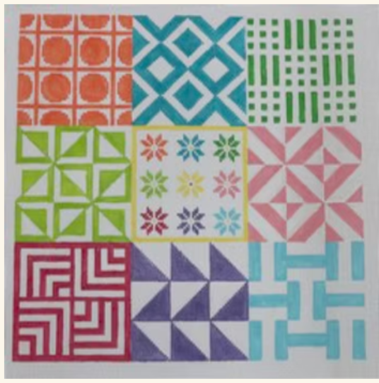 KKP129 (Geometric Squares - Multi Bright)