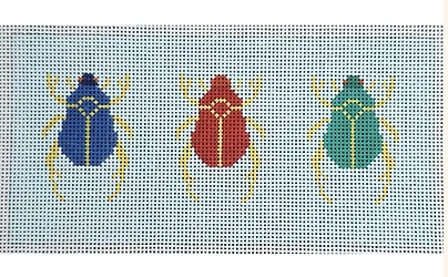 KKSG59 (Scarabs Jewel Tones on Light Blue - 18 mesh 6 x 3  )