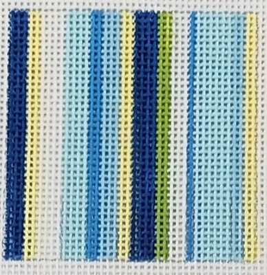 KKINS13 (Happy Stripes Blue Green Yellow - 18 mesh 2.25 x 2.25)