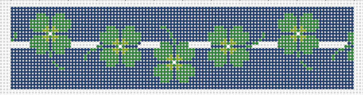 Shamrock Key Fob needlepoint canvas by Ann Kaye Studio