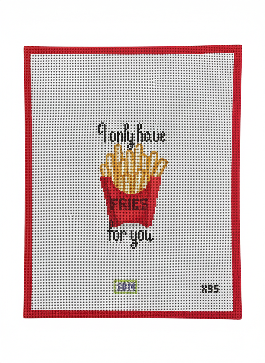 Fries for You needlepoint canvas by Susan Battle Needlepoint