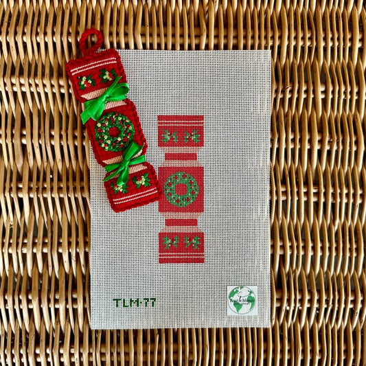 Christmas Cracker -Wreath & Holly, Red