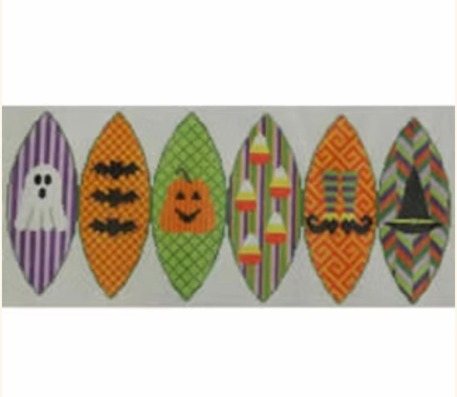 KKPK602-18 (6 in pumpkin with halloween symbols and colors  6 x 14.5)